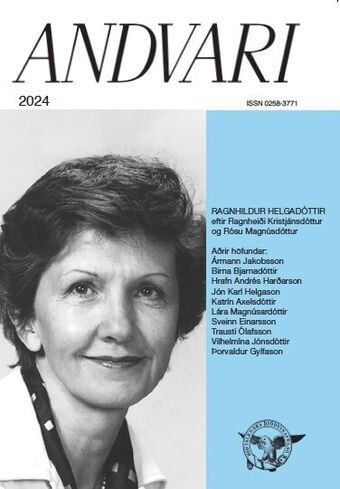 Forsíða Andvara 2024 Ragnhildur Helgadóttir